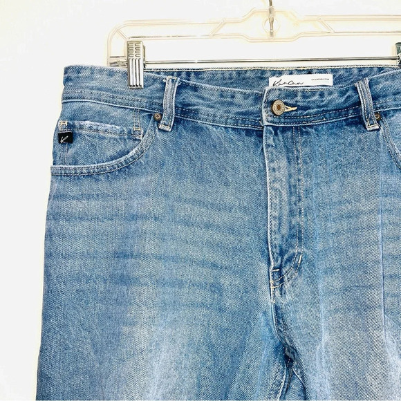 KanCan 100% Cotton Nonstretch Light Wash Ripped Straight Leg Jeans 32 Women’s - Picture 3 of 14